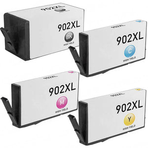 HP 902XL High Yield Black/Cyan/Magenta/Yellow High Yield Ink Cartridge 4/Pack (T0A39AN#140)