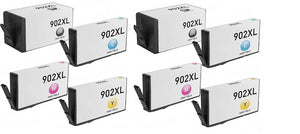 HP 902XL High Yield Black/Cyan/Magenta/Yellow High Yield Ink Cartridge 8/Pack (T0A39AN#140)