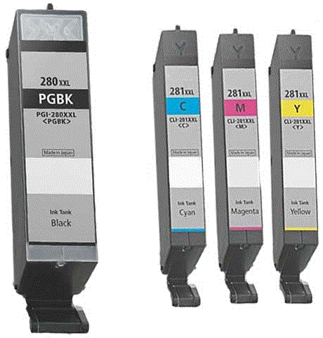 Canon PGi-280XXL, CLi-281XXL Set of 4 (Pigment Black, cyan, magenta and yellow)