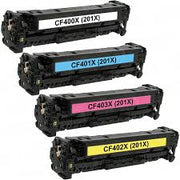 HP 201X Toner Cartridges – BKCMY High-Yield 4-Pack (CF400X) Compatible