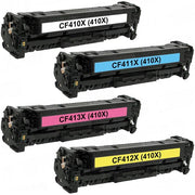 HP 410X Toner Cartridges (CF410X/CF411X/CF412X/CF413X) – BKCMY High-Yield 4-Pack Compatible