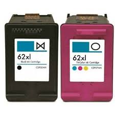 HP 62XL Ink Cartridge Set (1 C2P05AN Black & 1 C2P07AN Tricolor)