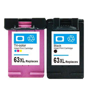 HP63XL Ink Cartridge Set - 1 Black F6U64AN and 1 Tricolor F6U63AN