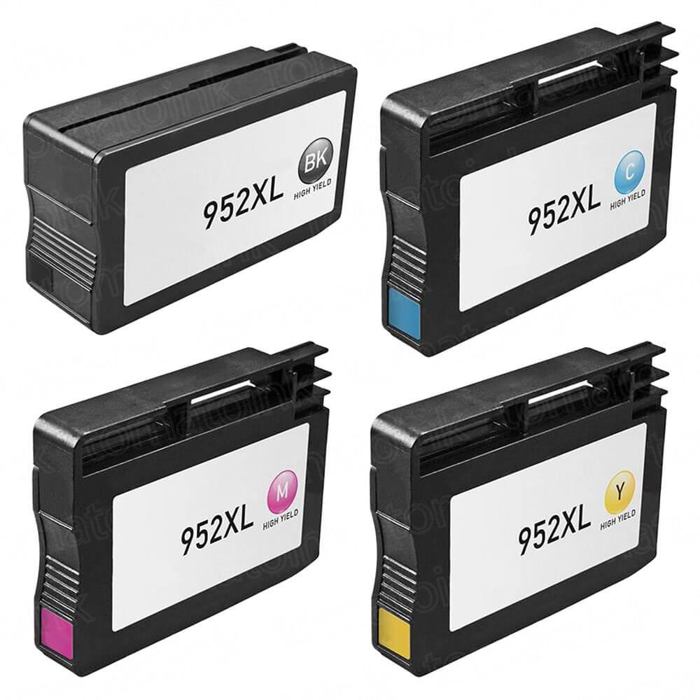 Set of 4 HP 952XL Compatible High Yield Ink Cartridges - 1 Black, Cyan, Magenta, Yellow